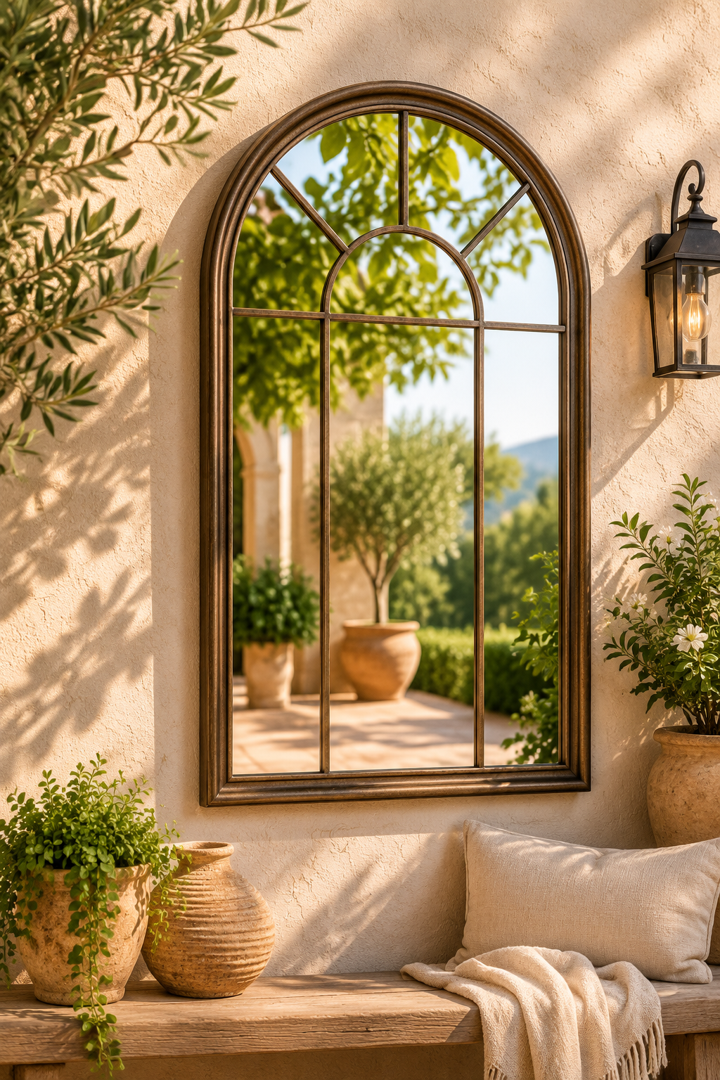 Antique Bronze Patio Mirror
